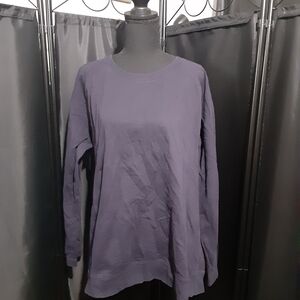 Lands' End Women's Long Sleeve Top - Dark Navy Blue Suze 1X Casual